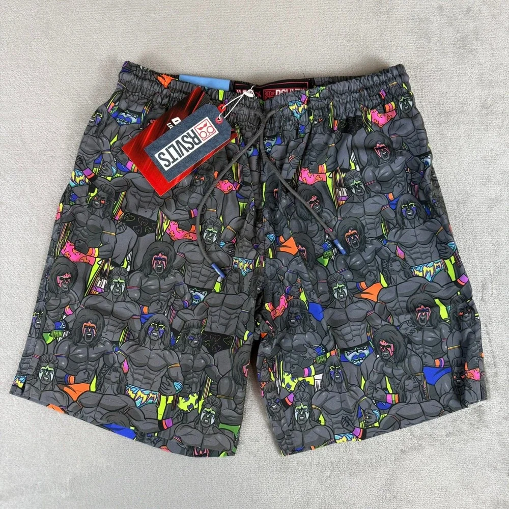 RSVLTS x Spirit of The Ultimate Warrior Swim Shorts Mens Small Gray $70 WWE NWT
